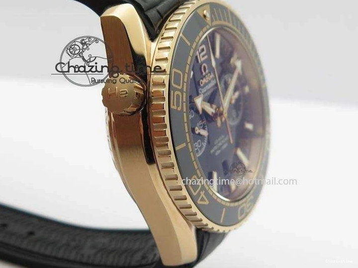 0215 Breathable Seamaster Professional Chrono RG Black Ceramic Black Dial On Black Gummy Strap A 8214